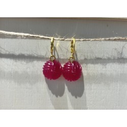 Boucles d'oreilles pelotes de laine