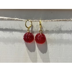 Boucles d'oreilles pelotes de laine