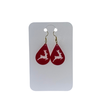 Boucles d'oreilles Renne galopant